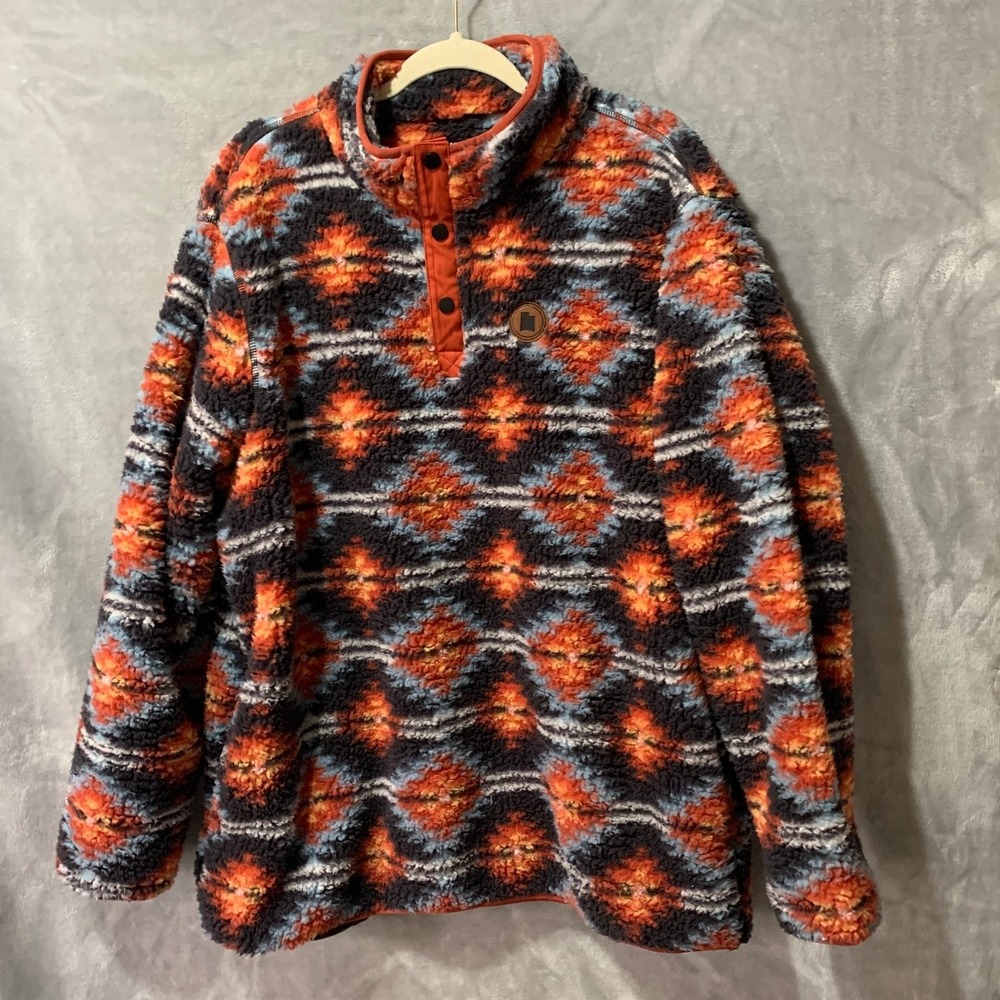 Home Free Men's 2XL Utah Multi-Color‎ Aztec Recycled Polyester Fleece Pullover